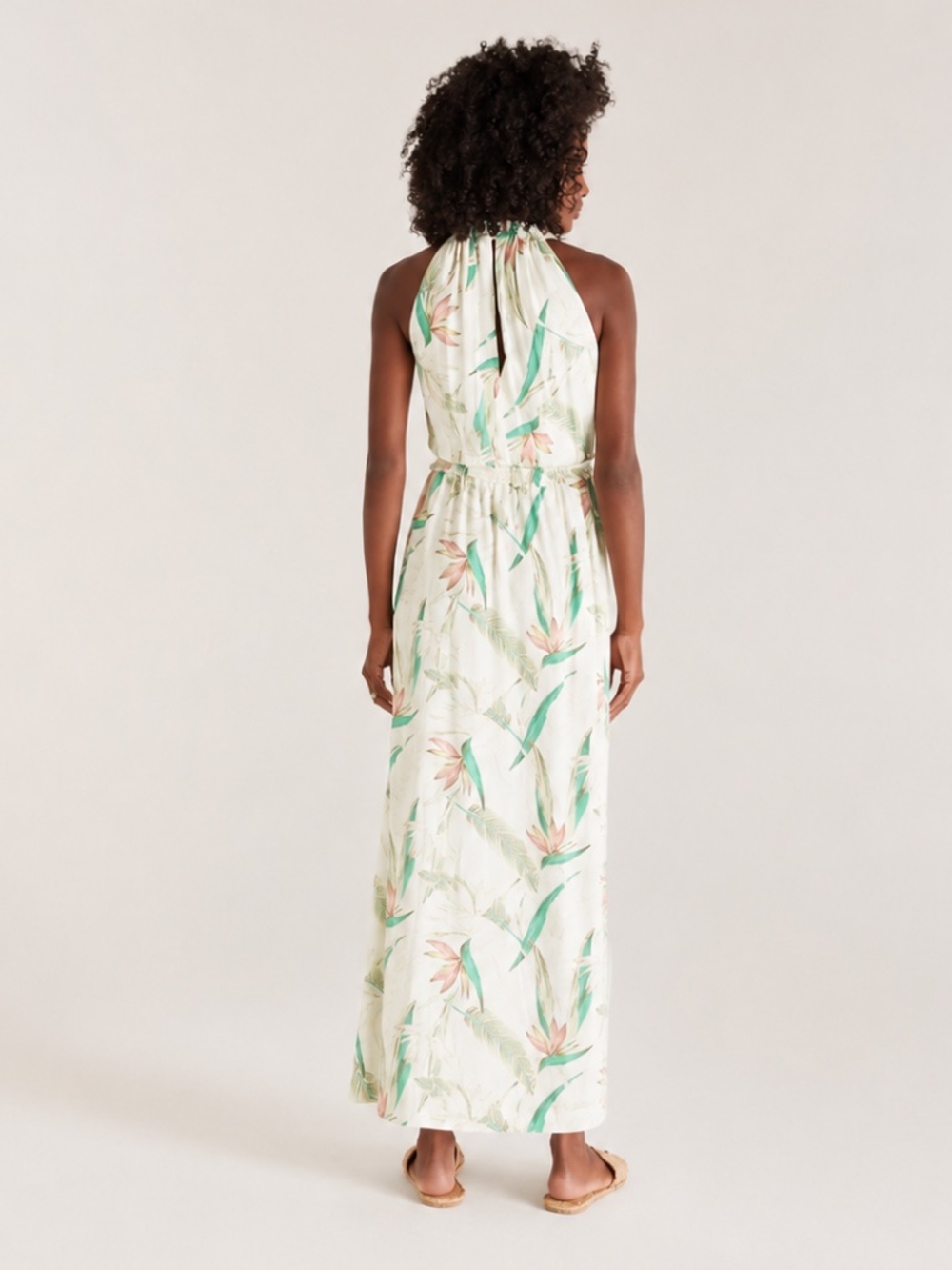 NWOT Z Supply Paradise Maxi Dress Tropical Floral Halter Rayon Dress Medium b - Picture 2 of 8